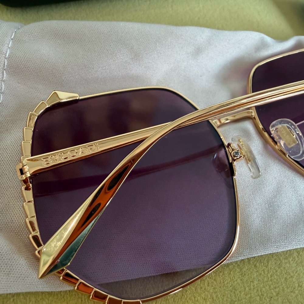 Bulgari Luxurious Gold and Purple Sunglasses - Picture 3 of 8